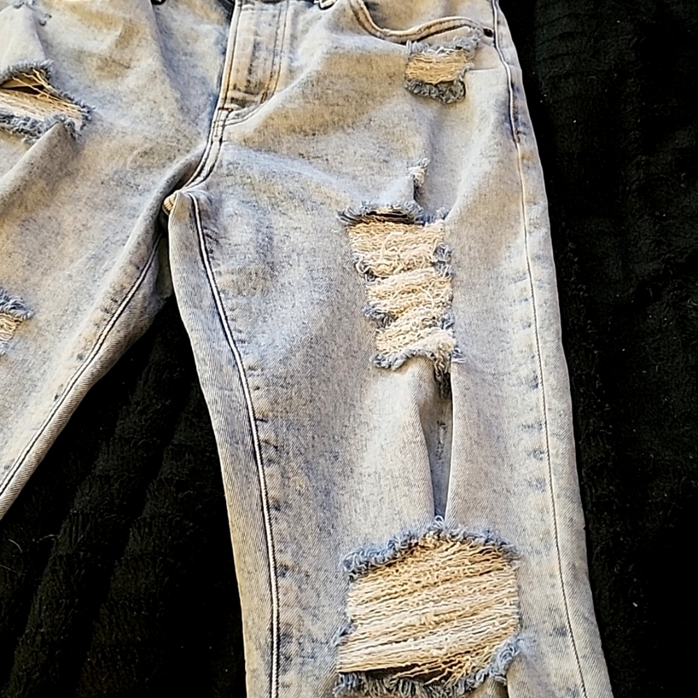 The Boyfriend Mid Rise Distressed Jeans - Picture 5 of 13